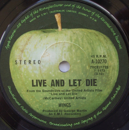 Wings - Live And Let Die Vinyl Singles Vinyl Redelijk / Hoes Generic
