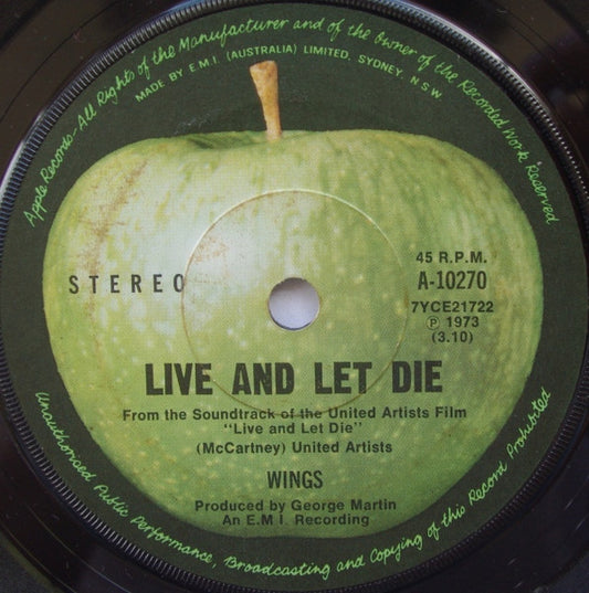 Wings - Live And Let Die Vinyl Singles Vinyl Redelijk / Hoes Generic