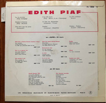 Edith Piaf - Edith Piaf (10") Vinyl LP 10" Vinyl Zeer Goed / Hoesje Goed "VINYLSINGLES.NL"