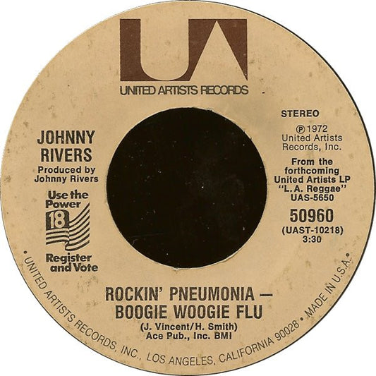Johnny Rivers - Rockin' Pneumonia - Boogie Woogie Flu Vinyl Singles Vinyl Goed / Hoes Generic