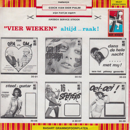 Cock van der Palm - Natasja Vinyl Singles Vinyl Very Good (VG) <br> Hoes Good Plus (G+)