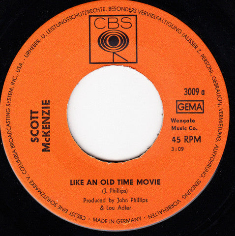 Scott McKenzie - Like An Old Time Movie Vinyl Singles Vinyl Very Good (VG) <br> Hoes Generic