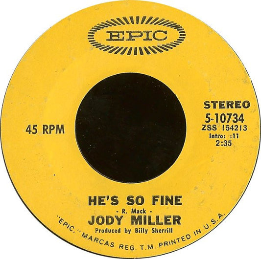 Jody Miller - He's So Fine Vinyl Singles Vinyl Goed / Hoes Generic