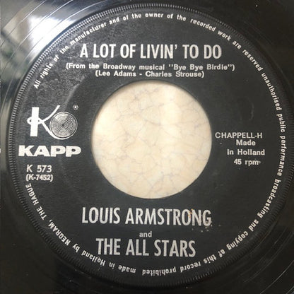 Louis Armstrong - Hello, Dolly! Vinyl Singles Vinyl Very Good (VG) <br> Hoes Generic