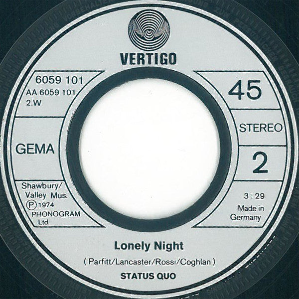 Status Quo - Break The Rules Vinyl Singles Vinyl Very Good (VG) <br> Hoes Generic