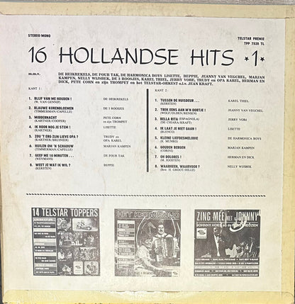 Various - 16 Hollandse Hits 1 (LP) Vinyl LP Vinyl Very Good (VG) <br> Hoes Good Plus (G+)