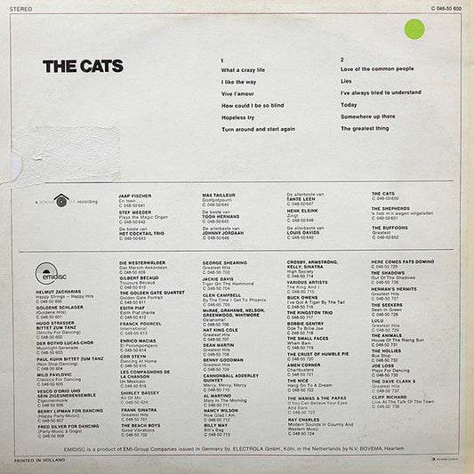 Cats - The Cats (LP) Vinyl LP Vinyl Zeer Goed / Hoesje Goed "VINYLSINGLES.NL"