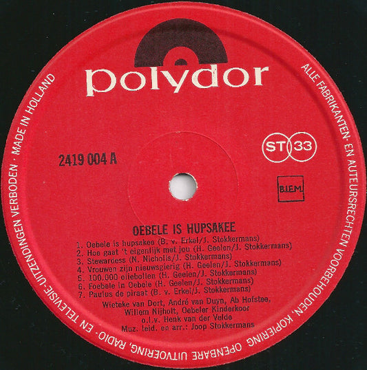 Various - Oebele Is Hupsakee (LP) Vinyl LP Vinyl Zeer Goed / Hoesje Goed "VINYLSINGLES.NL"