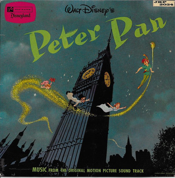 Various - Walt Disney's Peter Pan (Music From The Original Motion Picture Sound Track) Vinyl Singles EP Vinyl Very Good (VG) <br> Hoes Good Plus (G+)