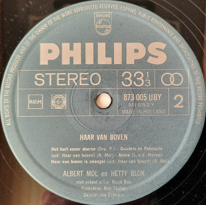 Albert Mol en Hetty Blok - Haar Van Boven (LP) 44143