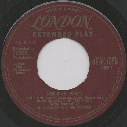 Bill Haley And His Comets - Live It Up ! Part 2 Vinyl Singles Vinyl Very Good (VG) <br> Hoes Generic