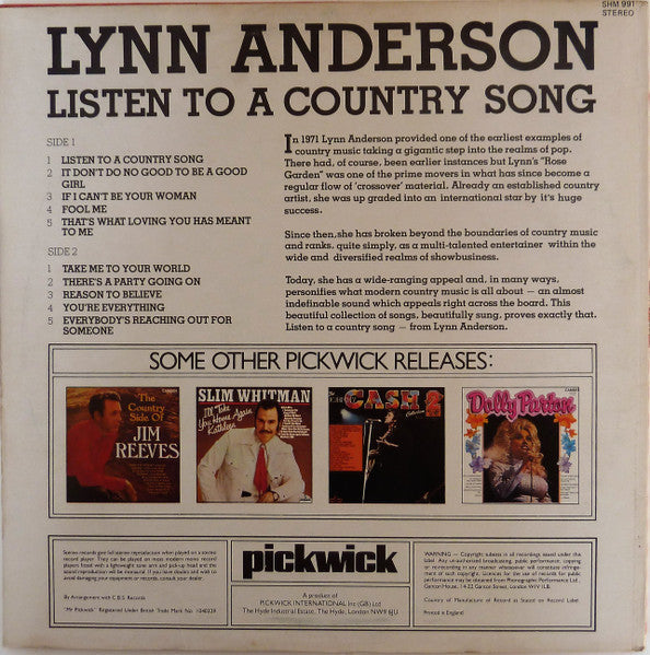 Lynn Anderson - Listen To A Country Song (LP) 50922