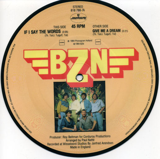 BZN - If I Say The Words (Picture Disc)