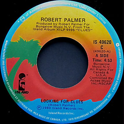 Robert Palmer - Looking For Clues Vinyl Singles Vinyl Very Good (VG) <br> Hoes Generic