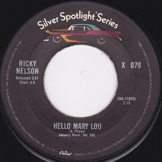 Ricky Nelson - Hello Mary Lou Vinyl Singles Vinyl Very Good (VG) <br> Hoes Generic
