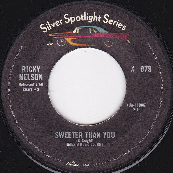 Ricky Nelson - Hello Mary Lou Vinyl Singles Vinyl Very Good (VG) <br> Hoes Generic