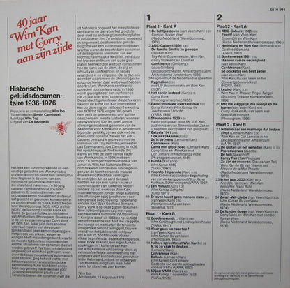 Wim Kan - 40 Jaar Wim Kan Met Corry Aan Zijn Zijde (LP) 50242 Vinyl LP VINYLSINGLES.NL