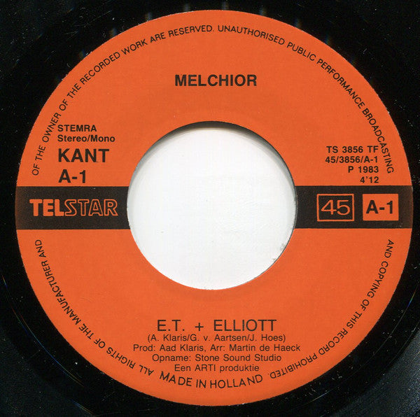 Melchior - E.T. + Elliott Vinyl Singles Vinyl Very Good (VG) <br> Hoes Generic