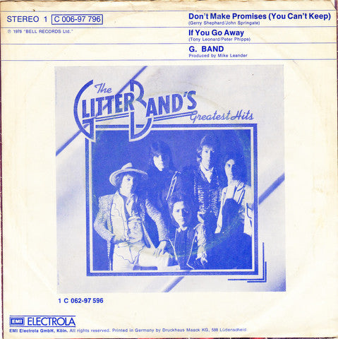Glitter Band - Don't Make Promises (You Can't Keep) (B) 37159 Vinyl Singles Hoes: Sticker