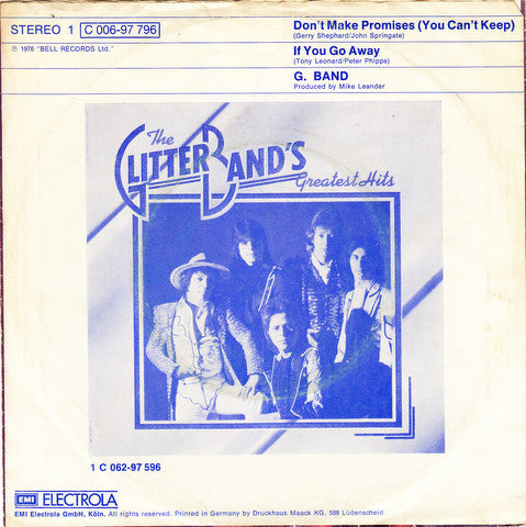 Glitter Band - Don't Make Promises (You Can't Keep) 37159 (B) Vinyl Singles Hoes: Sticker