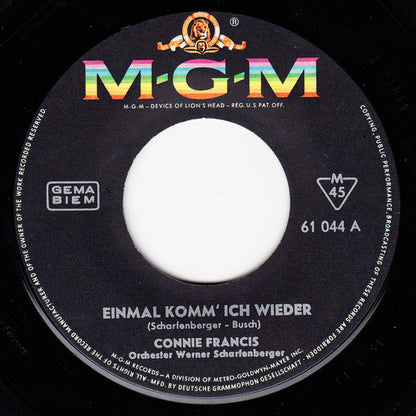 Connie Francis - Einmal Komm' Ich Wieder Vinyl Singles Vinyl Very Good (VG) <br> Hoes Generic