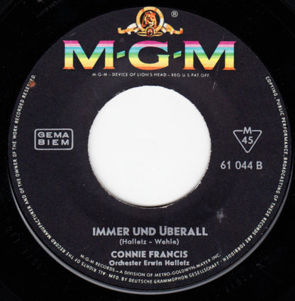 Connie Francis - Einmal Komm' Ich Wieder Vinyl Singles Vinyl Very Good (VG) <br> Hoes Generic