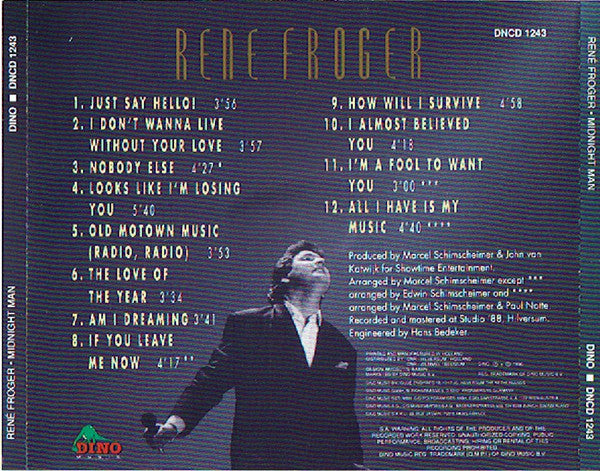 René Froger - Midnight Man (CD) Compact Disc Goede Staat
