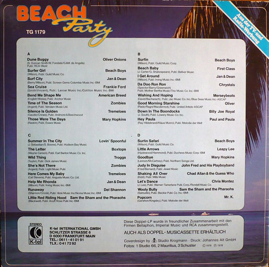 Various - Beach Party (LP) Vinyl LP Vinyl Zeer Goed / Hoesje Goed "VINYLSINGLES.NL"