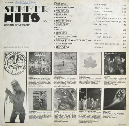 Various - Summer Hits (Original Hitversions Vol.1) (LP) Vinyl LP Vinyl Zeer Goed / Hoesje Goed "VINYLSINGLES.NL"