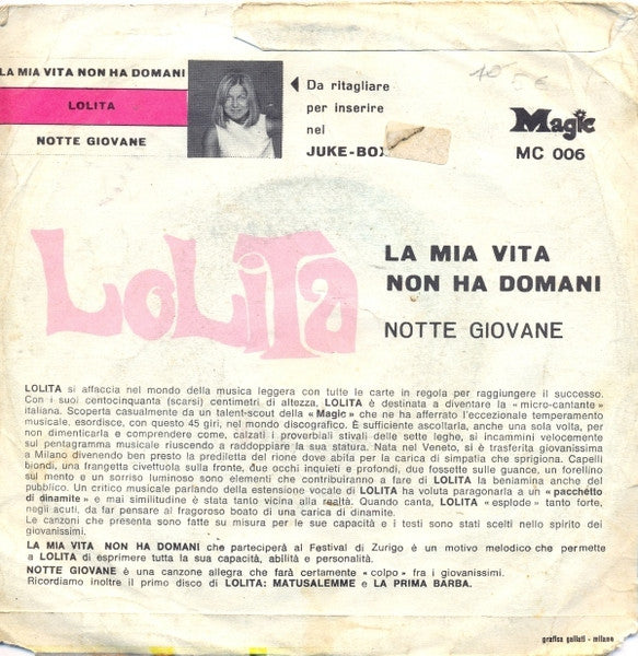 Lolita - La Mia Vita Non Ha Domani 17494 Vinyl Singles VINYLSINGLES.NL
