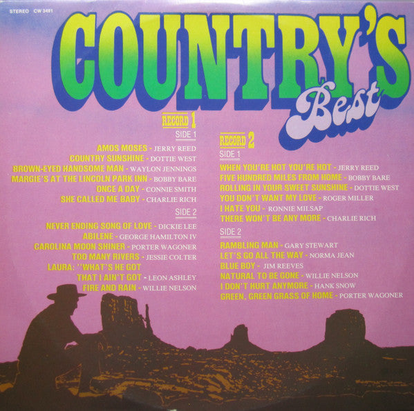 Various - Country's Best (LP) Vinyl LP Dubbel Vinyl Very Good (VG) <br> Hoes Good Plus (G+)