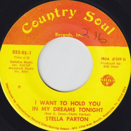 Stella Parton - Ode To Olivia Vinyl Singles Vinyl Zeer Goed / Hoesje Generic "VINYLSINGLES.NL"