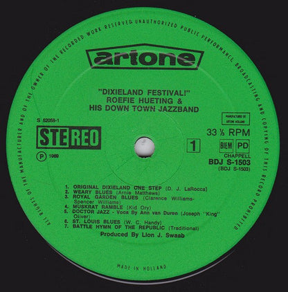 Down Town Jazz Band - Dixieland Festival (LP) Vinyl LP Vinyl Very Good (VG) <br> Hoes Good Plus (G+)