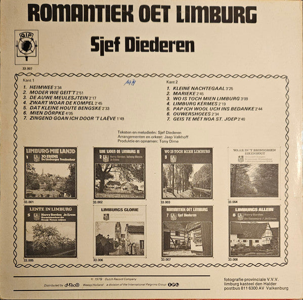 Sjef Diederen - Romantiek Oet Limburg 7 (LP) Vinyl LP Vinyl Zeer Goed / Hoesje Goed "VINYLSINGLES.NL"