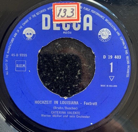Caterina Valente - Hochzeit In Louisiana Vinyl Singles Vinyl Very Good (VG) <br> Hoes Generic