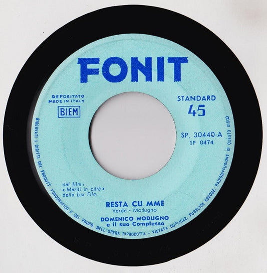 Domenico Modugno Con Jack Pleis And His Orchestra - Resta Cu' Mme Vinyl Singles Vinyl Goed / Hoes Generic