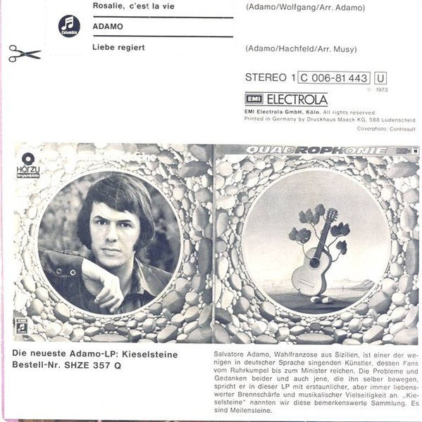 Adamo - Rosalie, C'est La Vie Vinyl Singles Vinyl Zeer Goed / Hoesje Goed "VINYLSINGLES.NL"