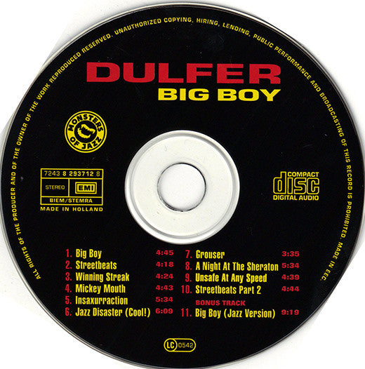 Hans Dulfer - Big Boy (CD) Compact Disc Goede Staat