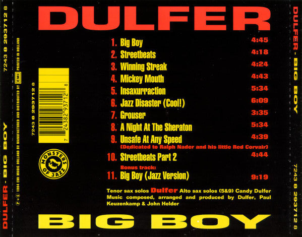 Hans Dulfer - Big Boy (CD) Compact Disc Goede Staat