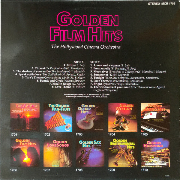 Hollywood Cinema Orchestra - Golden Film Hits (LP) Vinyl LP Vinyl Very Good (VG) <br> Hoes Good Plus (G+)