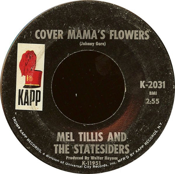 Mel Tillis And The Statesiders - These Lonely Hands Of Mine Vinyl Singles Vinyl Very Good (VG) <br> Hoes Generic