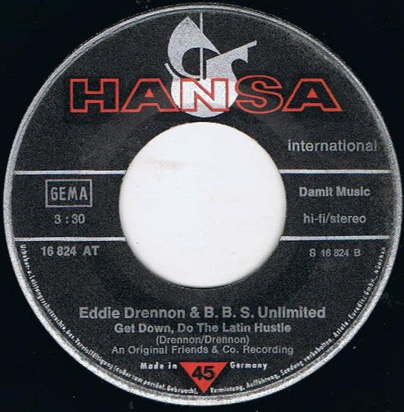Eddie Drennon & The B.B.S. Unlimited - Let's Do The Latin Hustle Vinyl Singles Vinyl Very Good (VG) <br> Hoes Generic