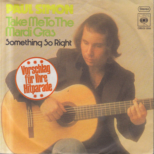 Paul Simon - Take Me To The Mardi Gras Vinyl Singles Vinyl Very Good (VG) <br> Hoes Good Plus (G+)