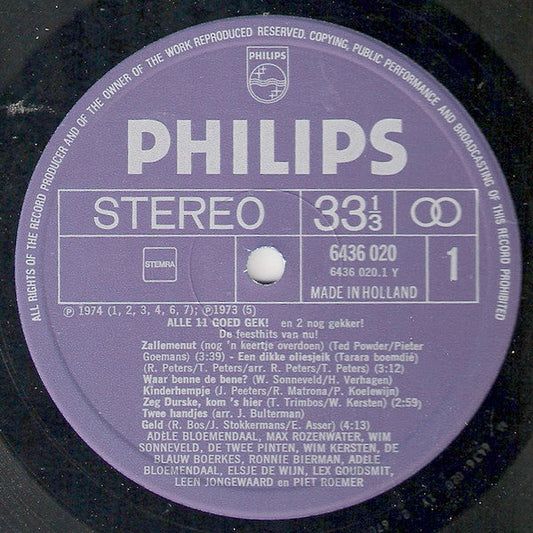 Various - Alle 11 Goed Gek En 2 Nog Gekker 2 (LP) Vinyl LP Vinyl Zeer Goed / Hoesje Goed "VINYLSINGLES.NL"