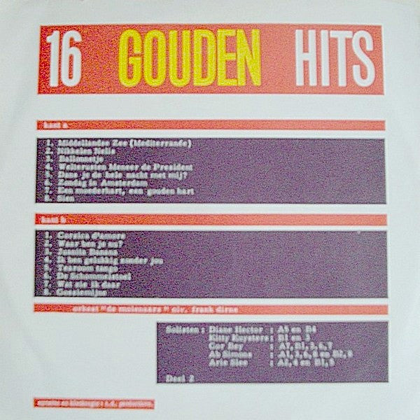 Molenaars - 16 Gouden Nederlandse Hits Deel 2 (LP) Vinyl LP Vinyl Very Good (VG) <br> Hoes Good Plus (G+)