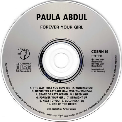 Paula Abdul - Forever Your Girl (CD) Compact Disc Goede Staat