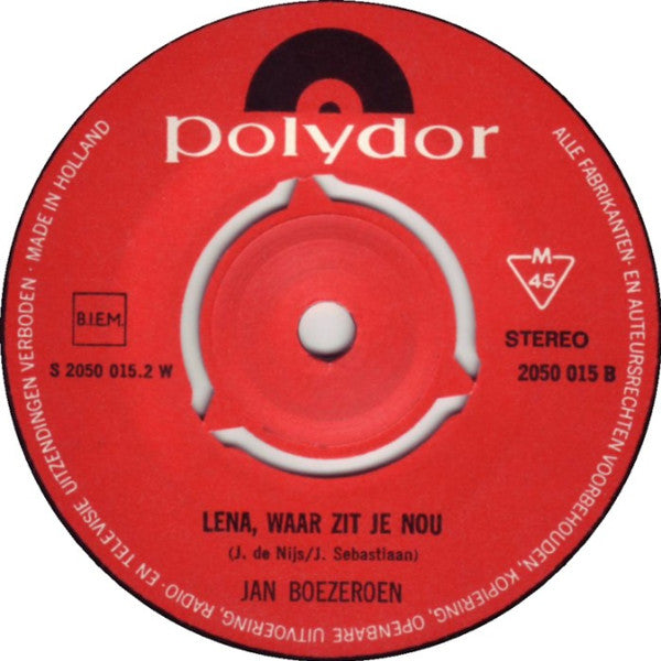 Jan Boezeroen - De Fles Vinyl Singles Vinyl Zeer Goed / Hoesje Goed "VINYLSINGLES.NL"
