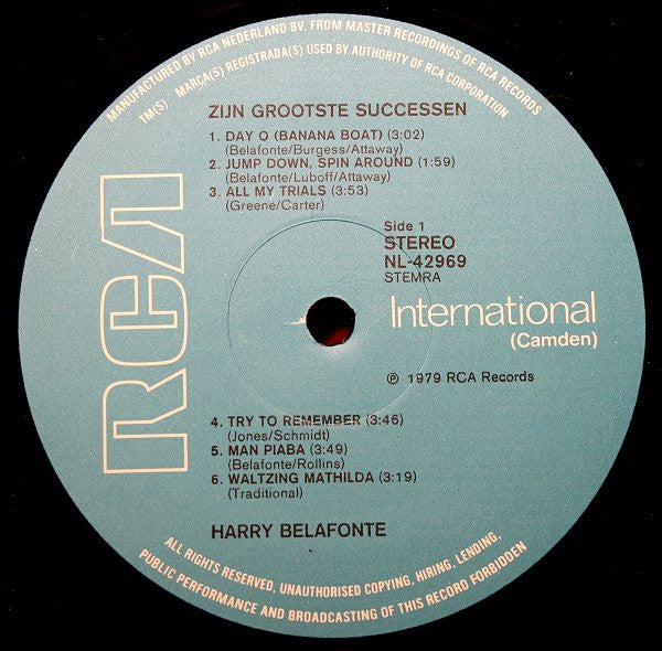 Harry Belafonte - Zijn Grootste Successen (LP) 51215 Vinyl LP Goede Staat