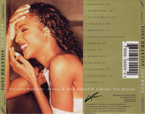 Toni Braxton - Secrets (CD) Compact Disc Goede Staat