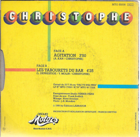 Christophe - Agitation Vinyl Singles Vinyl Zeer Goed / Hoesje Goed "VINYLSINGLES.NL"